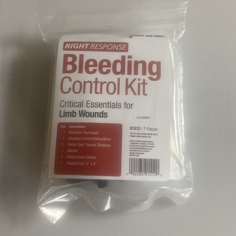 Right Response Bleeding Control for LIMB WOUNDS Kit 7 Pieces New